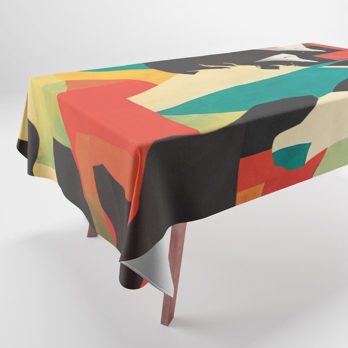 Colorful Abstract Horses 2 Tablecloth Gallery Image 1