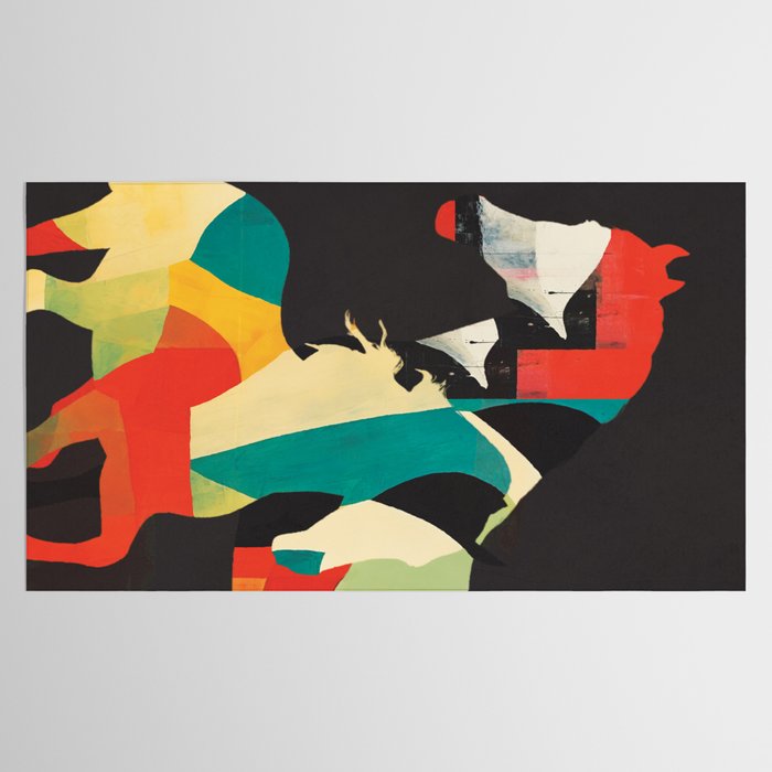 Colorful Abstract Horses 2 Tablecloth Gallery Image 2