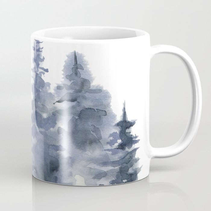 Blue Forest, Abstract Watercolor Coffee Mug Gallery Image 1