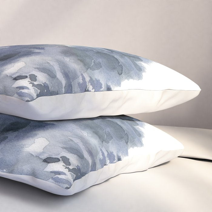 Blue Forest, Abstract Watercolor Pillow Sham Gallery Image 3