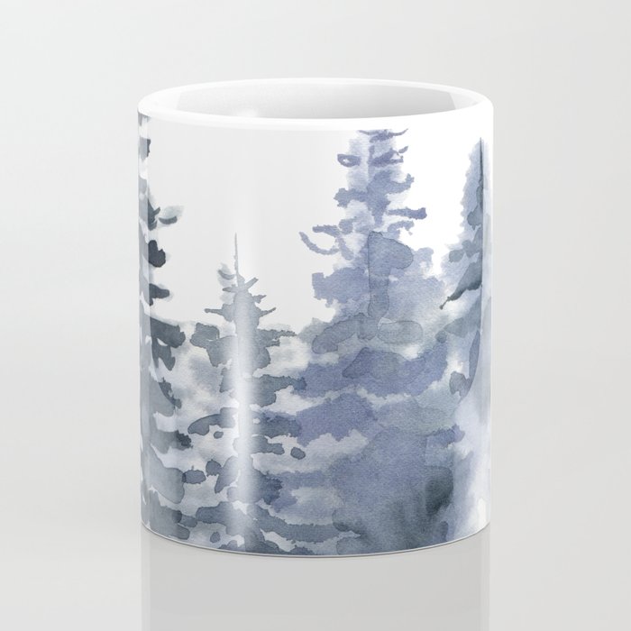 Blue Forest, Abstract Watercolor Coffee Mug Gallery Image 4