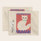 Impress Me Human Vintage Cat, Retro Illustration Placemat Gallery Image 1