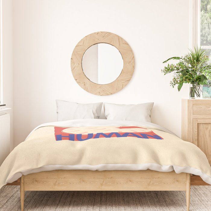 Impress Me Human Vintage Cat, Retro Illustration Duvet Cover Gallery Image 3