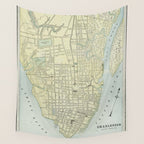 Vintage Map of Charleston SC (1901) Wall Tapestry Gallery Image 4