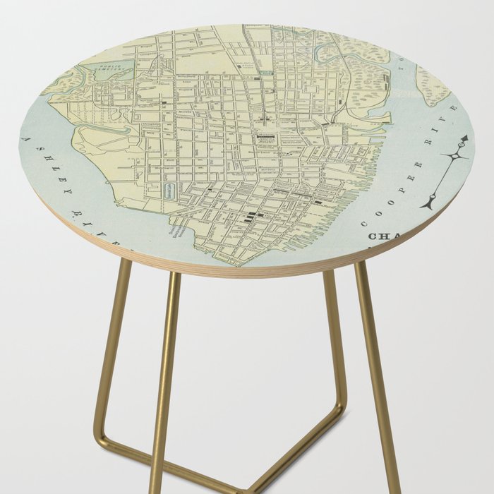 Vintage Map of Charleston SC (1901) Side Table Gallery Image 2