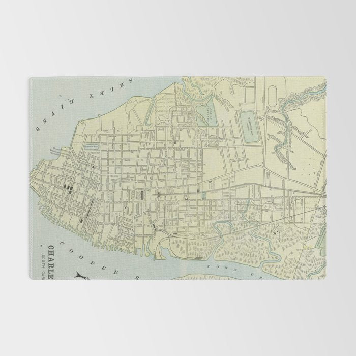 Vintage Map of Charleston SC (1901) Rug Gallery Image 2