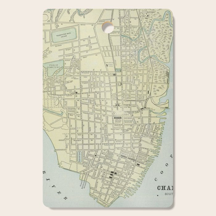 Vintage Map of Charleston SC (1901) Cutting Board Gallery Image 1