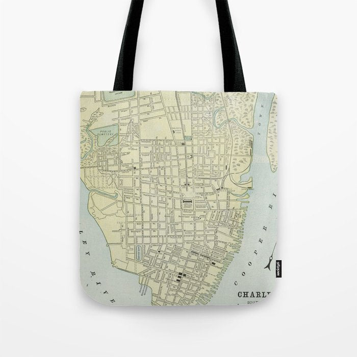 Vintage Map of Charleston SC (1901) Tote Bag Gallery Image 1