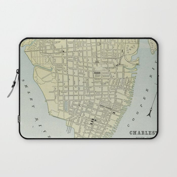 Vintage Map of Charleston SC (1901) Laptop Sleeve Gallery Image 1