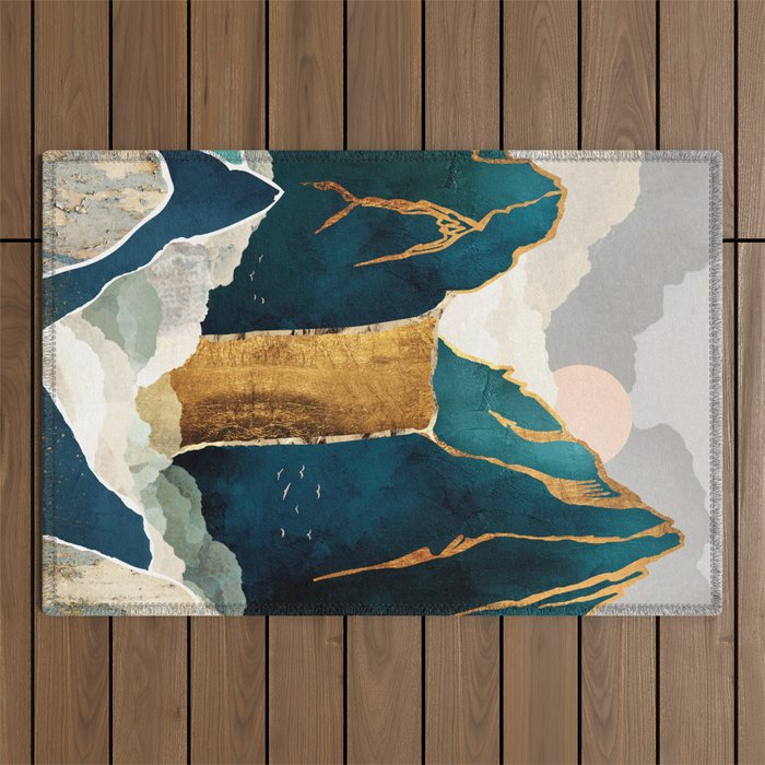 Golden Waterfall Outdoor Rug Gallery Image 1
