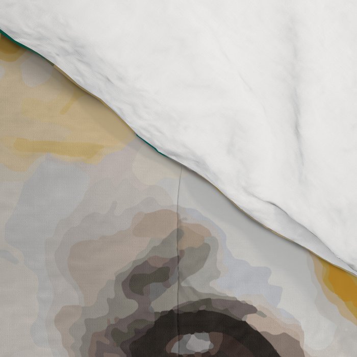 Gustav Klimt Style Dog with Colorful Scarf Comforter Gallery Image 4