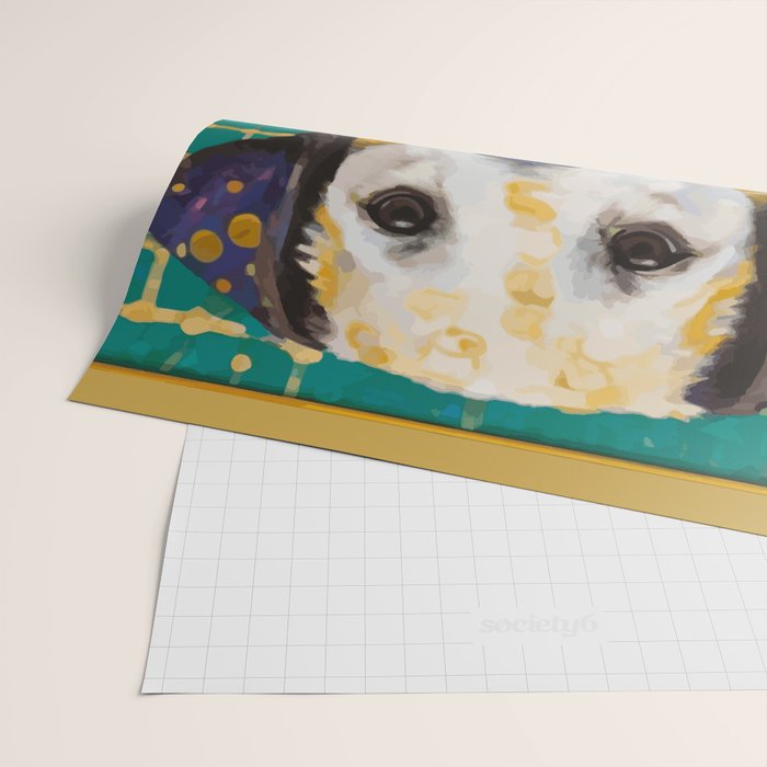 Gustav Klimt Style Dog with Colorful Scarf Wrapping Paper Gallery Image 2