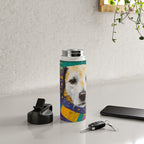 Gustav Klimt Style Dog with Colorful Scarf Water Bottle Gallery Image 4