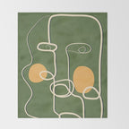 Abstract Face Line Art 06 Throw Blanket Gallery Image 2