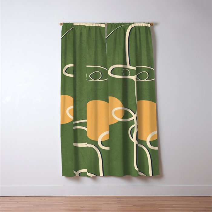 Abstract Face Line Art 06 Window Curtain Gallery Image 3