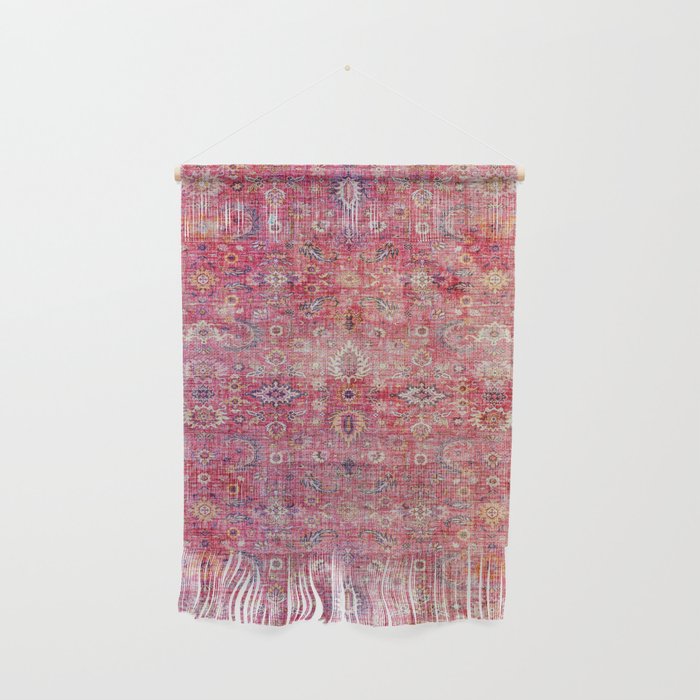 Pink Vintage Antique Oriental Traditional Moroccan Original Artwork Wall Hanging