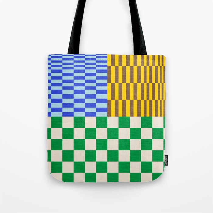 Retro Checkerboard Collage 02 Tote Bag Gallery Image 1
