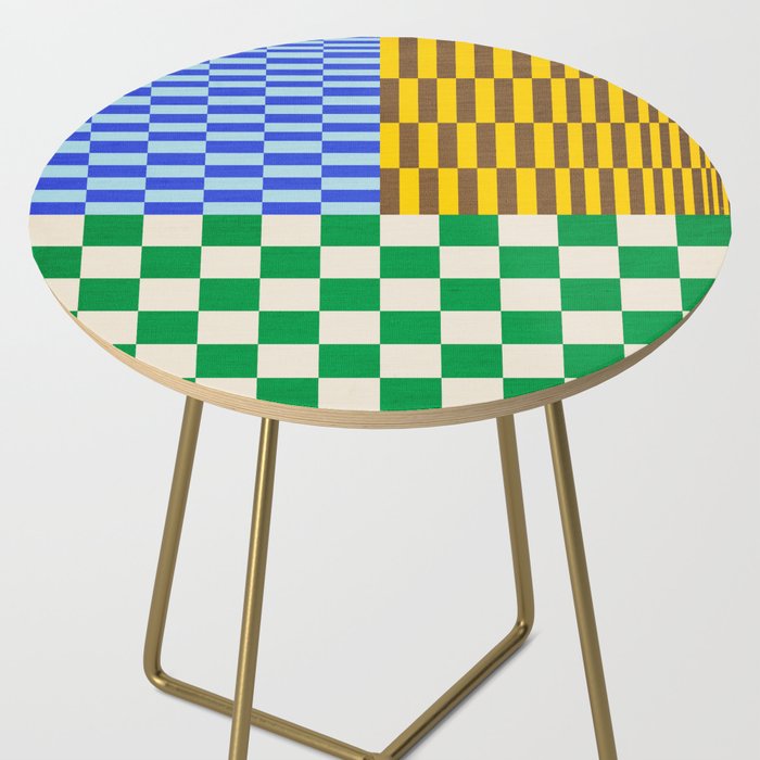 Retro Checkerboard Collage 02 Side Table Gallery Image 2