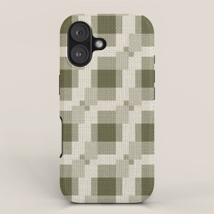 Shaded Lichen Multi Gingham Woven Checker iPhone Case Gallery Image 1