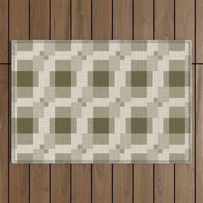 Shaded Lichen Multi Gingham Woven Checker Outdoor Rug Gallery Image 1