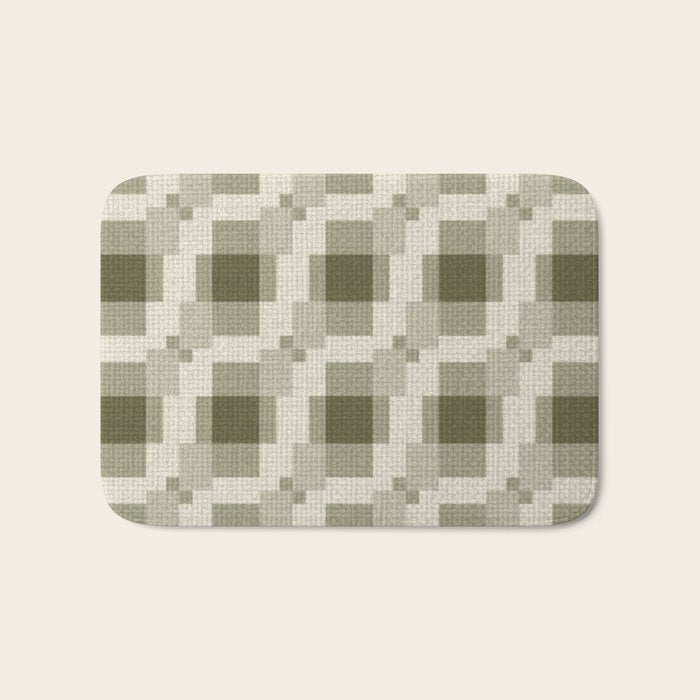 Shaded Lichen Multi Gingham Woven Checker Bath Mat Gallery Image 1