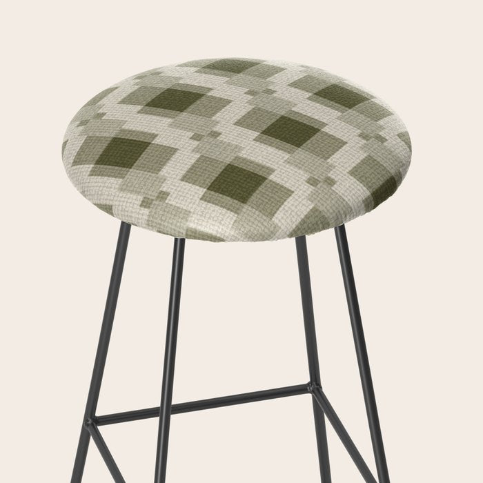 Shaded Lichen Multi Gingham Woven Checker Stool Gallery Image 2