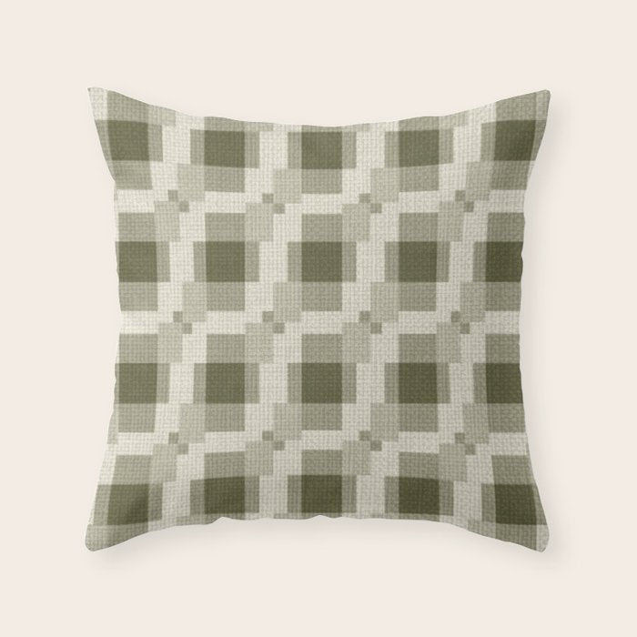 Shaded Lichen Multi Gingham Woven Checker Throw Pillow Gallery Image 6