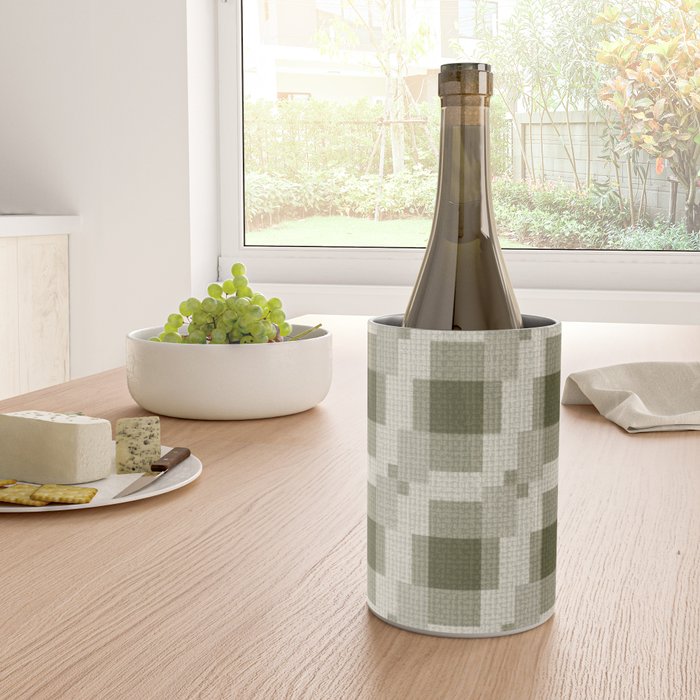 Shaded Lichen Multi Gingham Woven Checker Wine Chiller Gallery Image 4