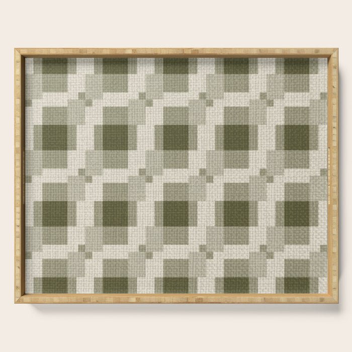 Shaded Lichen Multi Gingham Woven Checker Serving Tray Gallery Image 1