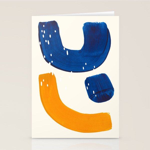 Minimalist Abstract Mid Century Modern Colorful Shape Yellow Blue Pattern Fun Art Stationery Card Gallery Image 2