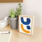 Minimalist Abstract Mid Century Modern Colorful Shape Yellow Blue Pattern Fun Art Mini Art Print Gallery Image 2