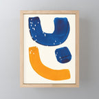 Minimalist Abstract Mid Century Modern Colorful Shape Yellow Blue Pattern Fun Art Mini Art Print Gallery Image 1