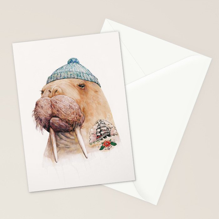 Tattooed Walrus Stationery Card Gallery Image 2