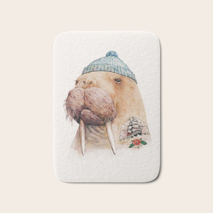 Tattooed Walrus Bath Mat Gallery Image 1