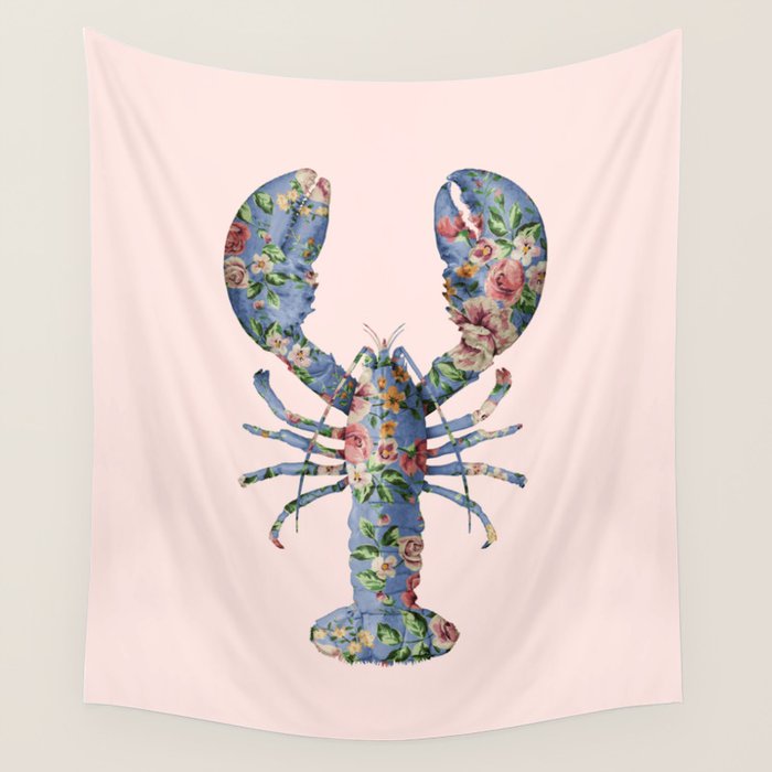FLORAL LOBSTER Wall Tapestry Gallery Image 4