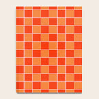 Checkered Grid Retro Contemporary Geometric Check Pattern in Orange Orange Pink Notebook Gallery Image 4