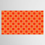 Checkered Grid Retro Contemporary Geometric Check Pattern in Orange Orange Pink Tablecloth Gallery Image 2