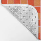 Checkered Grid Retro Contemporary Geometric Check Pattern in Orange Orange Pink Bath Mat Gallery Image 2