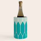 Minimalist Geometric Long Honeycomb Two-Toned Pattern in Turquoise Aqua Teal Wine Chiller Gallery Image 1