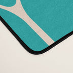 Minimalist Geometric Long Honeycomb Two-Toned Pattern in Turquoise Aqua Teal Desk Mat Gallery Image 4