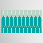 Minimalist Geometric Long Honeycomb Two-Toned Pattern in Turquoise Aqua Teal Tablecloth Gallery Image 2