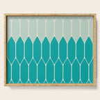 Minimalist Geometric Long Honeycomb Two-Toned Pattern in Turquoise Aqua Teal Serving Tray Gallery Image 1