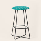 Minimalist Geometric Long Honeycomb Two-Toned Pattern in Turquoise Aqua Teal Stool Gallery Image 1