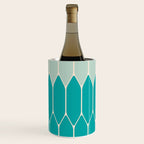 Minimalist Geometric Long Honeycomb Two-Toned Pattern in Turquoise Aqua Teal Wine Chiller Gallery Image 2