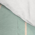 Minimalist Geometric Long Honeycomb Two-Toned Pattern in Turquoise Aqua Teal Comforter Gallery Image 4