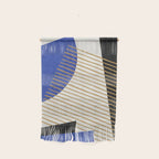 Stripes Circle Geometric Abstract Pattern 1 - Navy Blue Black Wall Hanging Gallery Image 1