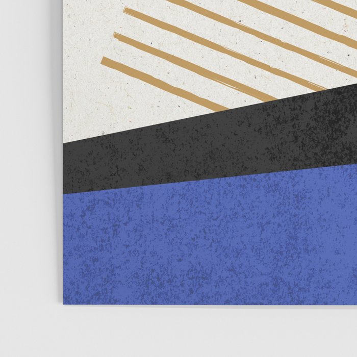 Stripes Circle Geometric Abstract Pattern 1 - Navy Blue Black Poster Gallery Image 3