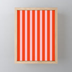 Vertical Stripes Bold Fun Basic Pattern in Orange and Pink Mini Art Print Gallery Image 1