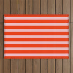 Vertical Stripes Bold Fun Basic Pattern in Orange and Pink Outdoor Rug Gallery Image 1