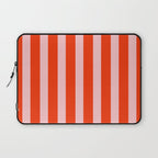 Vertical Stripes Bold Fun Basic Pattern in Orange and Pink Laptop Sleeve Gallery Image 1